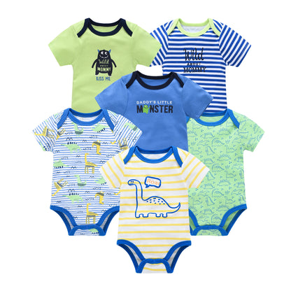 3/6 pcs a lot Baby Girls Clothes Cotton Short Sleeve Girl Bodysuit 0-12 Months Newborn