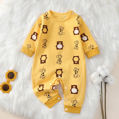 Newborn Baby Romper  100% Cotton Girl Boy 0-18  Spring Long Sleeve Soft Infant Clothes