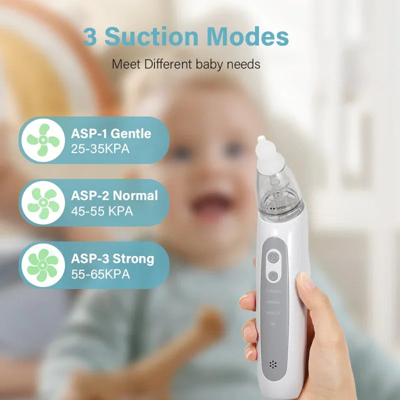 Nasal Aspirator for Baby Electric Nose Aspirator for Toddler Nose Sucker with Music and 3 Silicone Tips