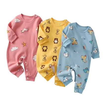 Newborn Baby Romper  100% Cotton Girl Boy 0-18  Spring Long Sleeve Soft Infant Clothes