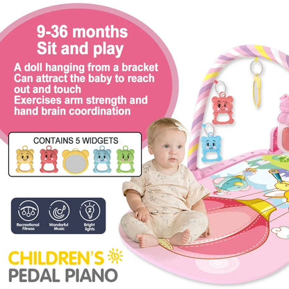 Baby Fitness Stand Music Play Gym Activity Toys Newborn Piano Game Pad Early Education 0-36 Months