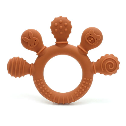 Silicone Baby teether anxiety teething toys 0 12 months sensory gum relief soother
