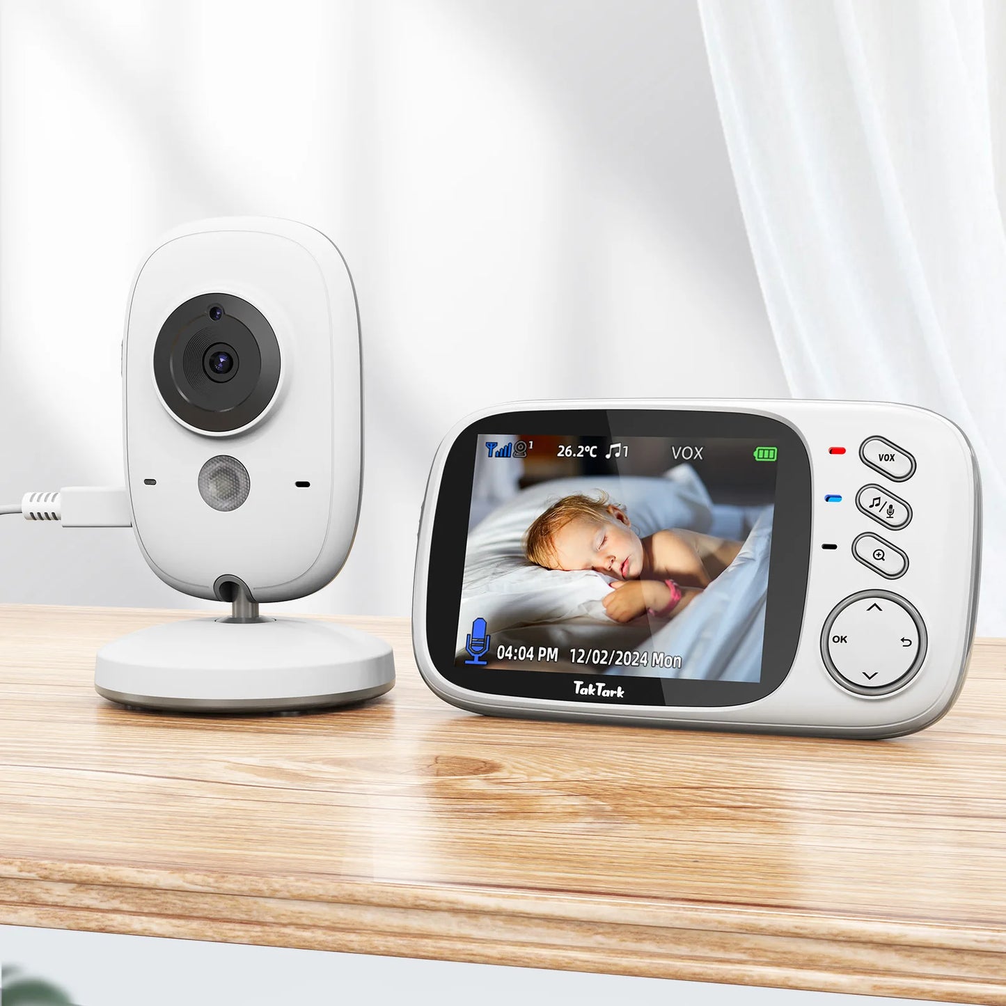 3.2 Inch Wireless Video Baby Monitor   Night Vision Two Way Intercom Temperature Monitoring