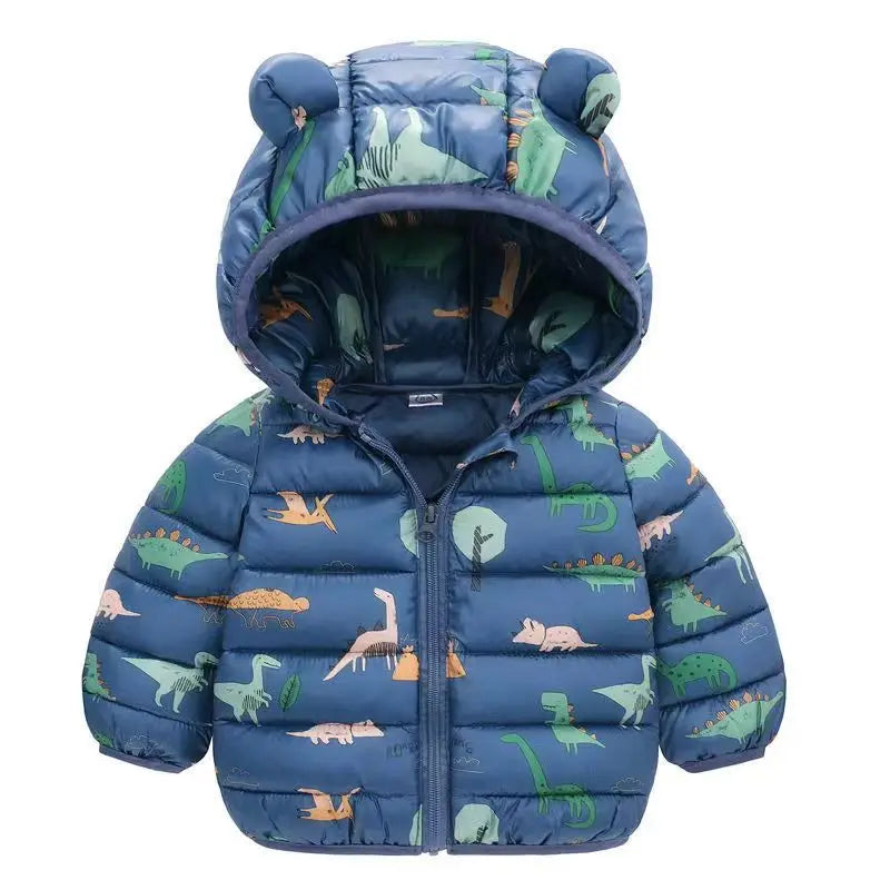 Baby Boys Girls Jackets For Kids Cartoon Bear Zipper Coats  Warm Down Jackets