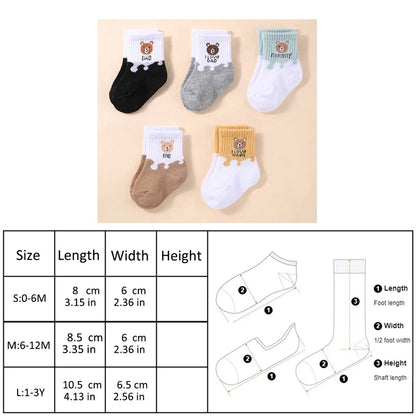 5 Pairs Baby Socks Low Cut Stretch Ankle Socks Toddler Boys Girls Baby Socks