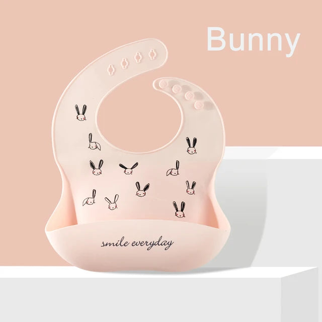 Silicone Bib Waterproof Saliva Dripping Banana Bibs Cartoon Soft Edible Aprons Baby Adjustable Burp Scarf