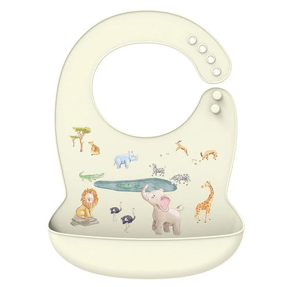 Silicone Bib Waterproof Saliva Dripping Banana Bibs Cartoon Soft Edible Aprons Baby Adjustable Burp Scarf