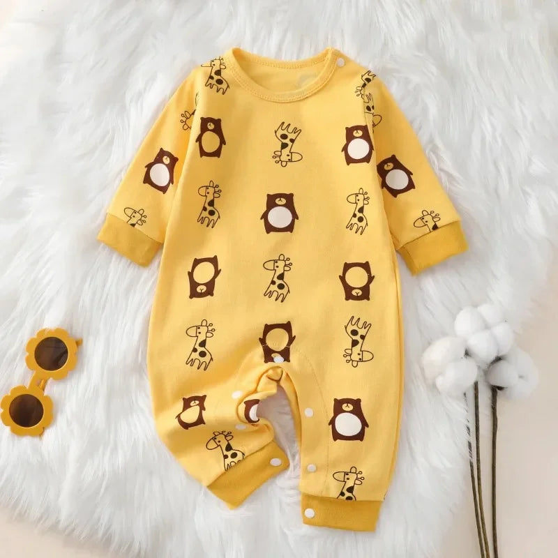 Newborn Baby Romper  100% Cotton Girl Boy 0-18  Spring Long Sleeve Soft Infant Clothes