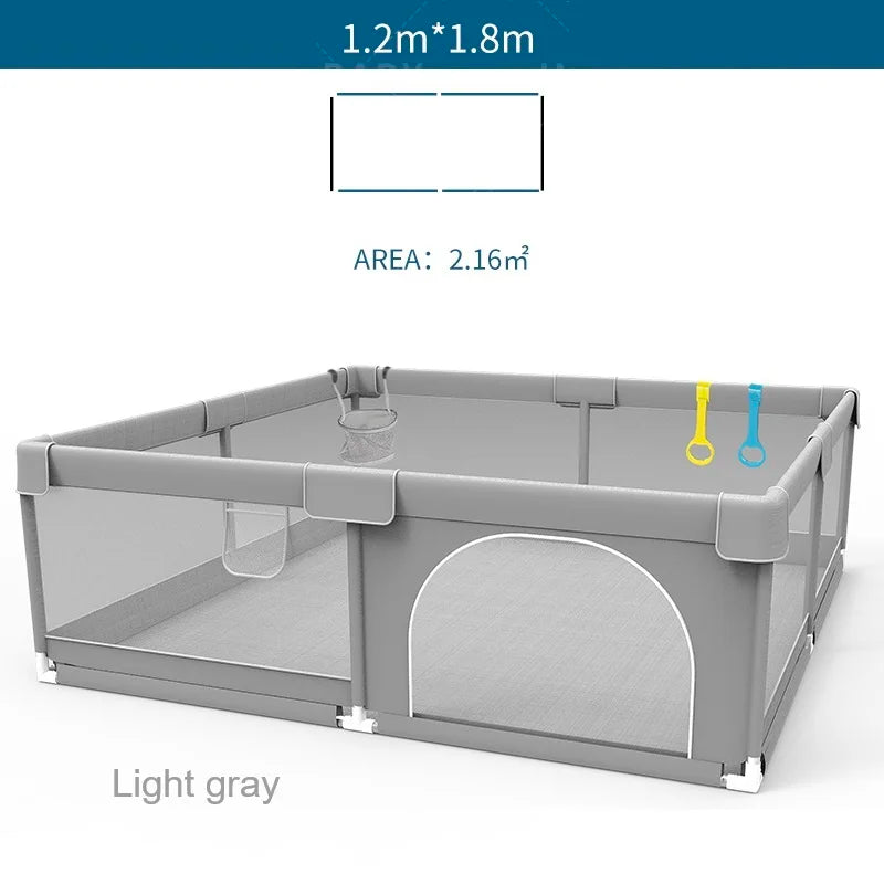 IMBABY Baby Playpens Light Gray Corral for Baby Playground with Pull Ring Child Safety Barrier