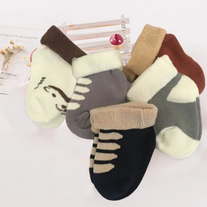 5Pairs/lot unisex Non-Skid Baby Shoe Socks 0-12months Cotton