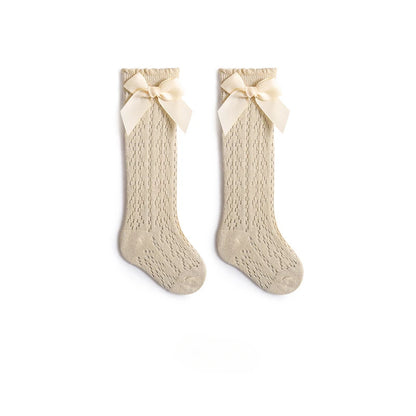 Summer Baby Girls Socks Toddler Bow Long Sock Kids Knee High Soft Cotton  Lace Socks 0-3Y