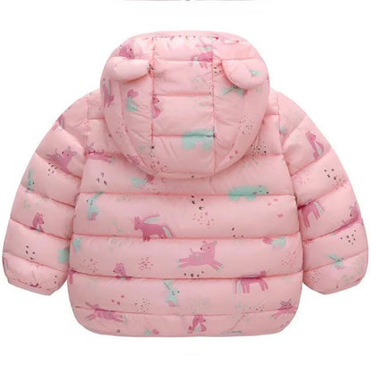 Baby Boys Girls Jackets For Kids Cartoon Bear Zipper Coats  Warm Down Jackets
