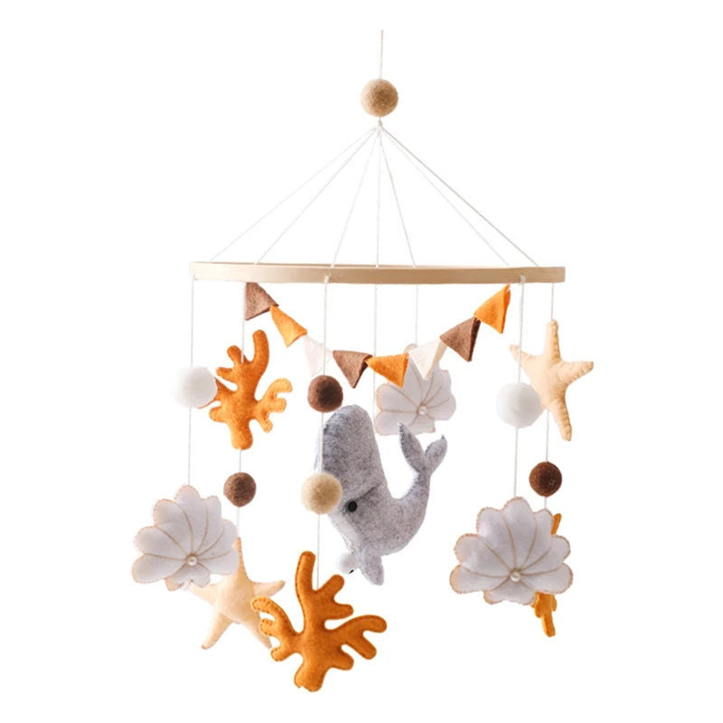Baby Crib Mobile Rattle Toy 0-12Months Infant  Felt mobile Teddy Velvet Bear  Bell