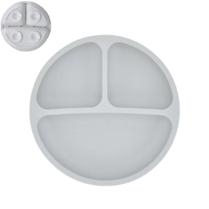 Silicone Baby Dining Plate Rice Spoon Set Cute Cartoon Children Dishes Retro Kid Bowl