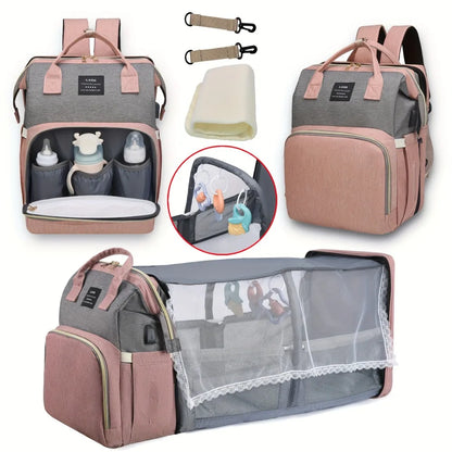 Mommy Bag Lightweight Portable Folding Crib Bed Large-capacity Bags Baby Backpack Mommy   Bag