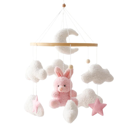 Baby Crib Mobile Rattle Toy 0-12Months Infant  Felt mobile Teddy Velvet Bear  Bell