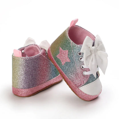 Spring and Autumn Women's Baby Casual Sports Shoes Soft Sole Anti slip Indoor and Outdoor Walking Shoes First Step Walking Shoes