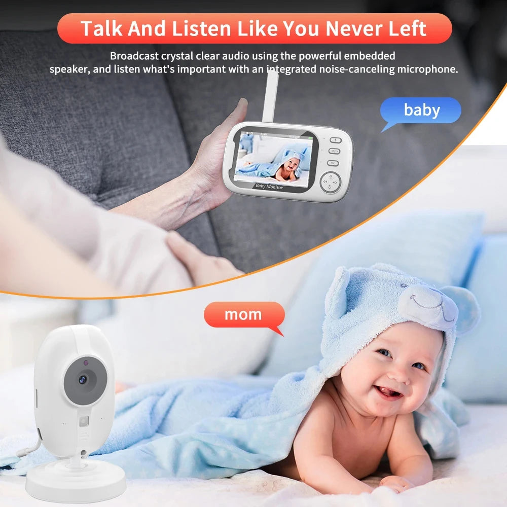3.5 inch Wireless Video Baby Monitor Night Vision Temperature Monitoring 2 Way Audio