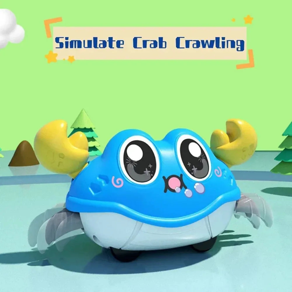 Fun Double Return Force Shake Simulation Crab Toy Baby Running Bubble Simulation Crab