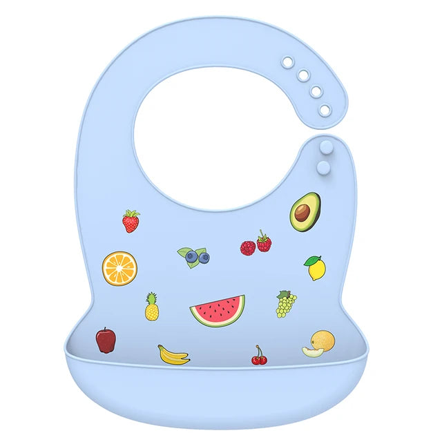 Silicone Bib Waterproof Saliva Dripping Banana Bibs Cartoon Soft Edible Aprons Baby Adjustable Burp Scarf