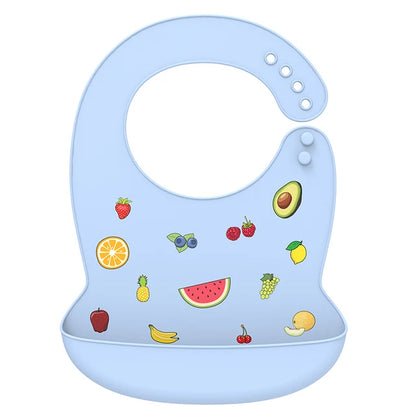Silicone Bib Waterproof Saliva Dripping Banana Bibs Cartoon Soft Edible Aprons Baby Adjustable Burp Scarf
