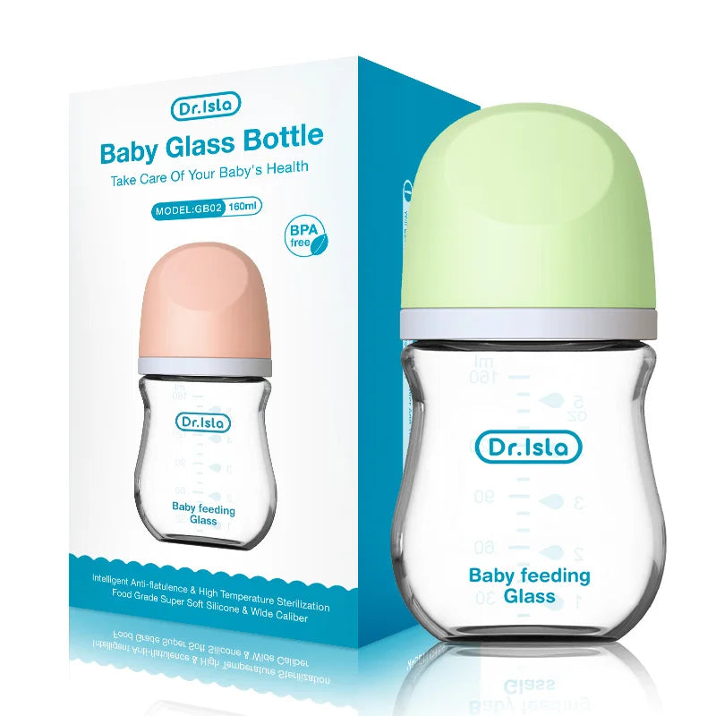 Anti-Choke Baby Bottle Newborn Glass Bottles 90/160ML Anti-flatulence Milk Feeding Bottles BPA Free 0-3 Month