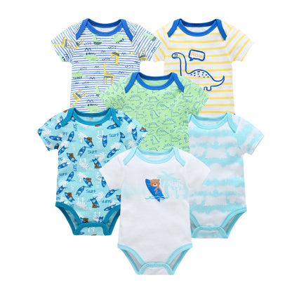 3/6 pcs a lot Baby Girls Clothes Cotton Short Sleeve Girl Bodysuit 0-12 Months Newborn