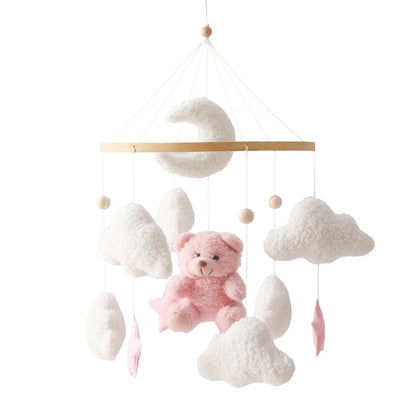 Baby Crib Mobile Rattle Toy 0-12Months Infant  Felt mobile Teddy Velvet Bear  Bell