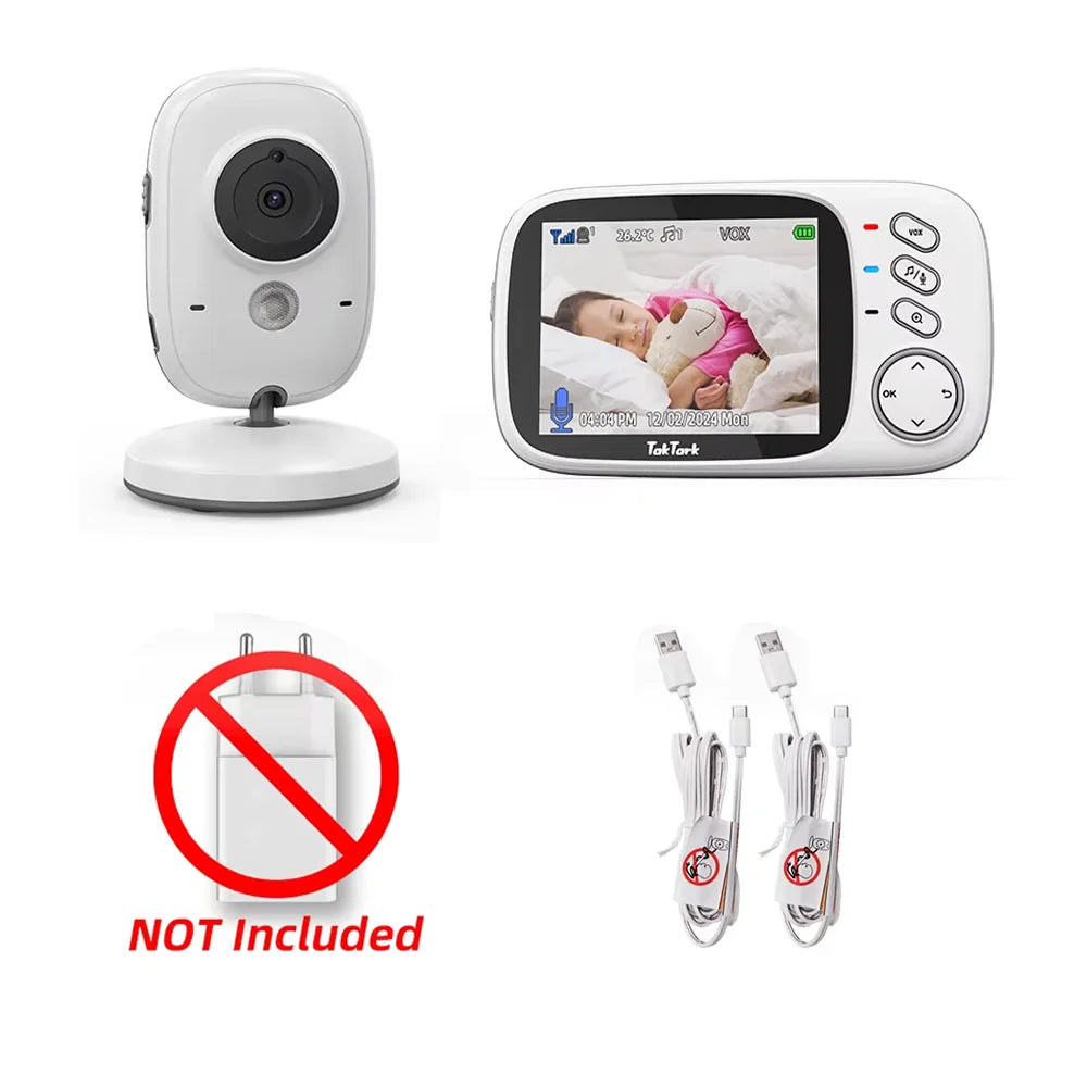 3.2 Inch Wireless Video Baby Monitor   Night Vision Two Way Intercom Temperature Monitoring