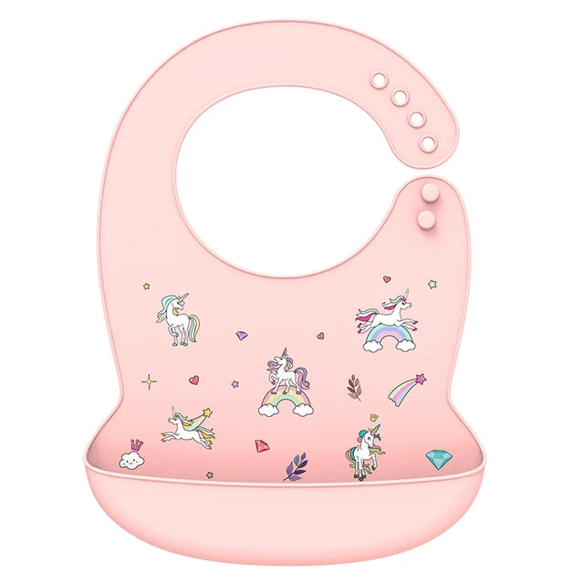 Silicone Bib Waterproof Saliva Dripping Banana Bibs Cartoon Soft Edible Aprons Baby Adjustable Burp Scarf