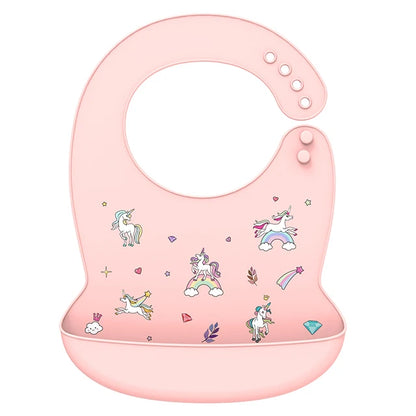 Silicone Bib Waterproof Saliva Dripping Banana Bibs Cartoon Soft Edible Aprons Baby Adjustable Burp Scarf
