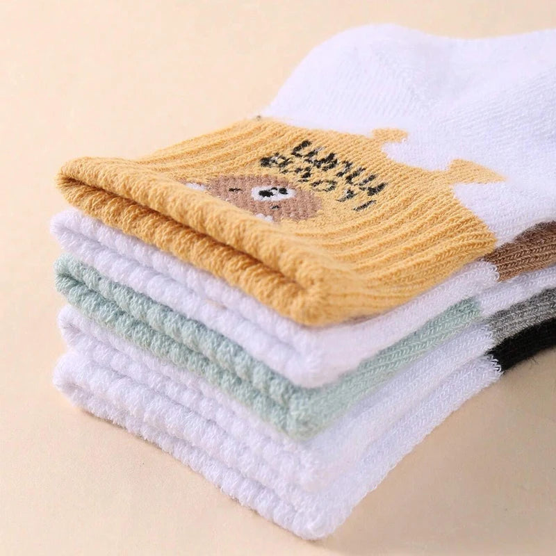 5 Pairs Baby Socks Low Cut Stretch Ankle Socks Toddler Boys Girls Baby Socks