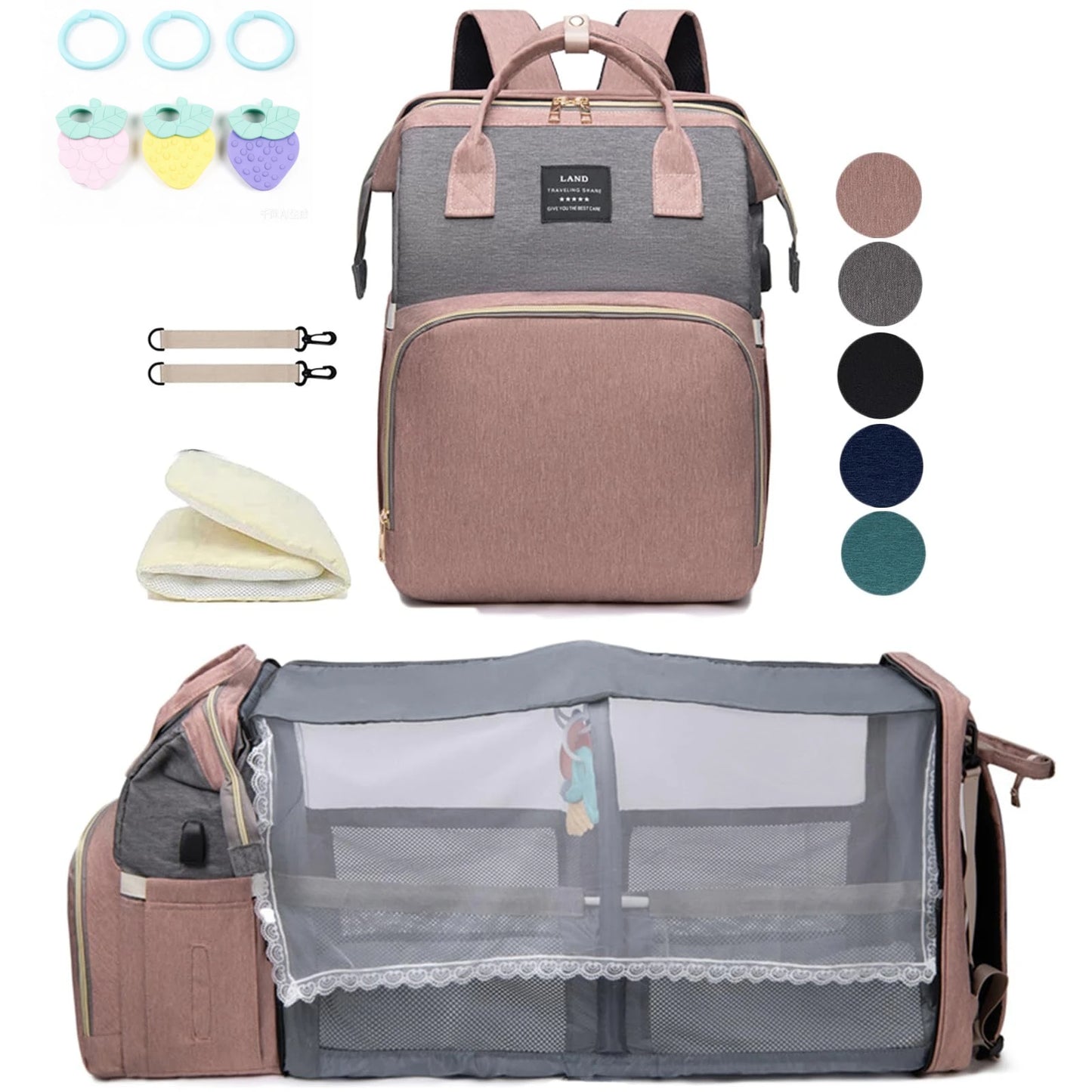 Mommy Bag Lightweight Portable Folding Crib Bed Large-capacity Bags Baby Backpack Mommy   Bag