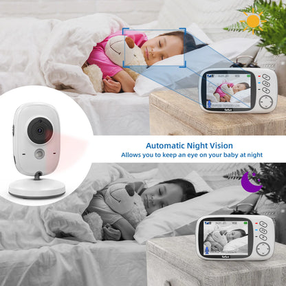 3.2 Inch Wireless Video Baby Monitor   Night Vision Two Way Intercom Temperature Monitoring