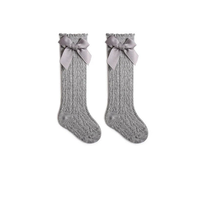 Summer Baby Girls Socks Toddler Bow Long Sock Kids Knee High Soft Cotton  Lace Socks 0-3Y