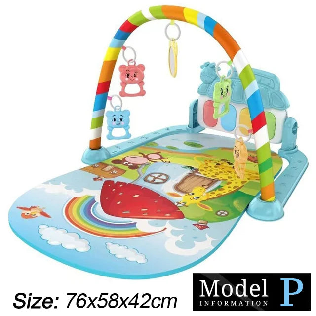 Baby Fitness Stand Music Play Gym Activity Toys Newborn Piano Game Pad Early Education 0-36 Months