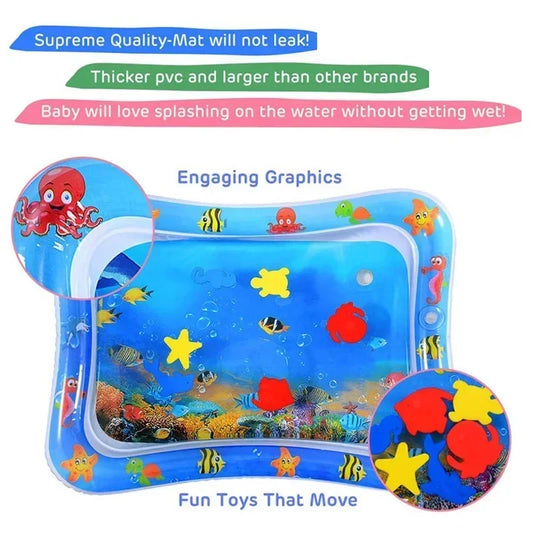 Baby Water Play Mat Inflatable Cushion PVC Infant Tummy Time Toddler Water Pad for Kids