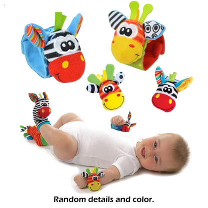 4pcs Baby Rattle / Cute Stuffed Animals Wrist Rattle  Socks 0~24 Months for Infant Boy Girl