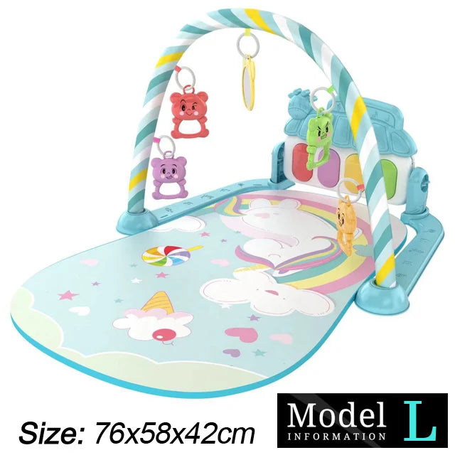 Baby Fitness Stand Music Play Gym Activity Toys Newborn Piano Game Pad Early Education 0-36 Months
