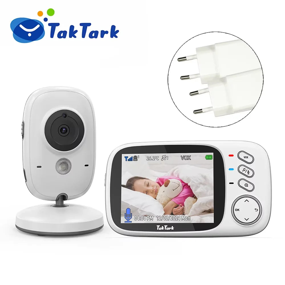 3.2 Inch Wireless Video Baby Monitor   Night Vision Two Way Intercom Temperature Monitoring