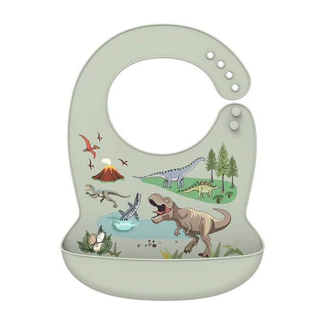 Silicone Bib Waterproof Saliva Dripping Banana Bibs Cartoon Soft Edible Aprons Baby Adjustable Burp Scarf