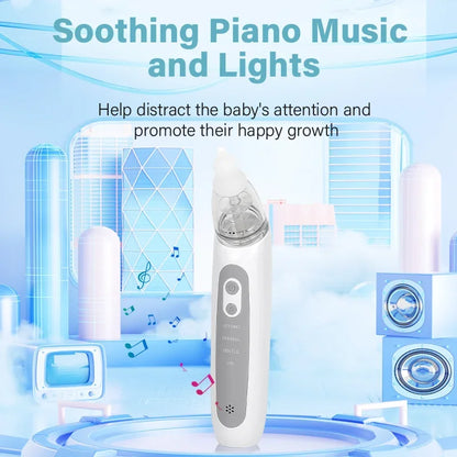 Nasal Aspirator for Baby Electric Nose Aspirator for Toddler Nose Sucker with Music and 3 Silicone Tips