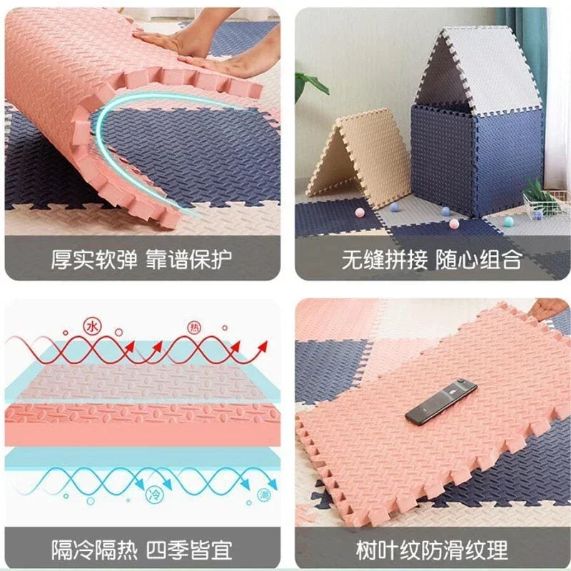 12pcs Foam Baby Play Mat  Kids Interlocking Exercise  Floor Tiles  30*30*1cm