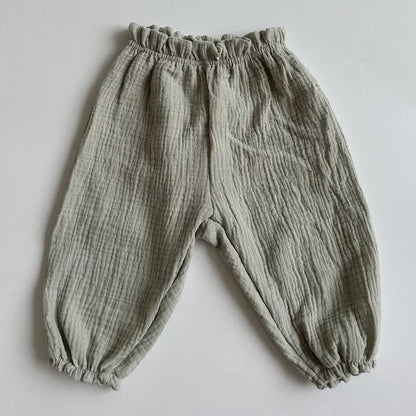 Organic Cotton Baby Pants Newborn Toddlers Print Soft Muslin Clothes Pants Capris
