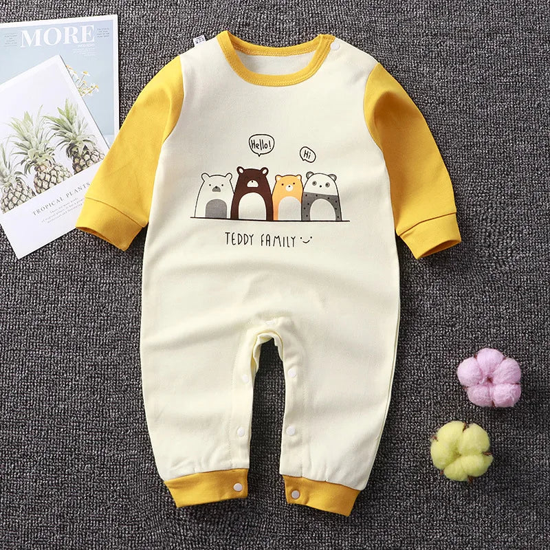 Newborn Baby Romper Girls Boys Cute Cartoon Animal stripe Clothes for 0-24 months