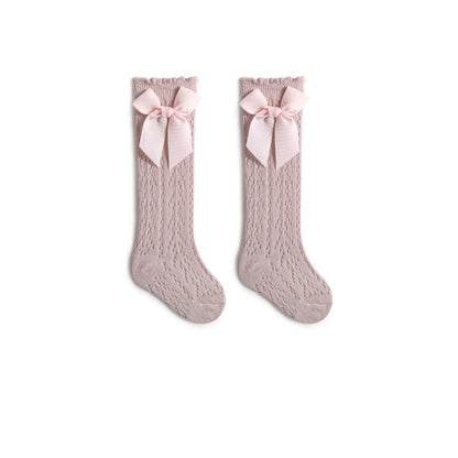 Summer Baby Girls Socks Toddler Bow Long Sock Kids Knee High Soft Cotton  Lace Socks 0-3Y