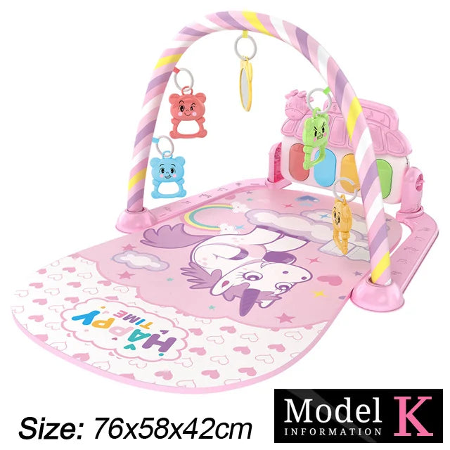 Baby Fitness Stand Music Play Gym Activity Toys Newborn Piano Game Pad Early Education 0-36 Months