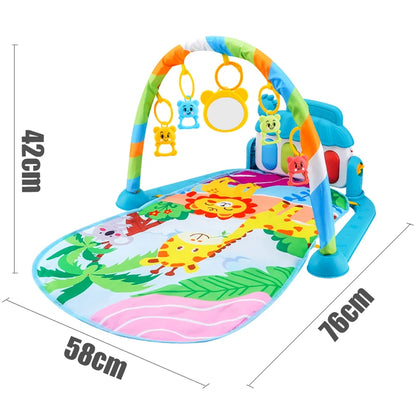 Baby Fitness Stand Music Play Gym Activity Toys Newborn Piano Game Pad Early Education 0-36 Months