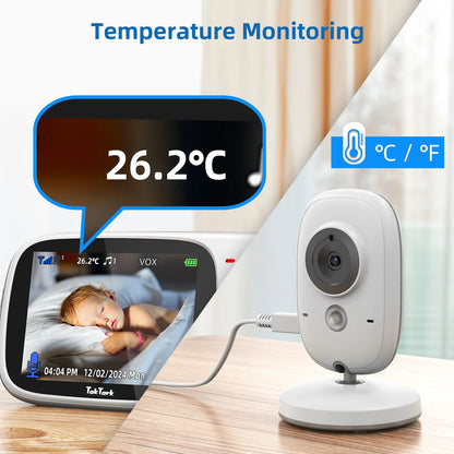 3.2 Inch Wireless Video Baby Monitor   Night Vision Two Way Intercom Temperature Monitoring