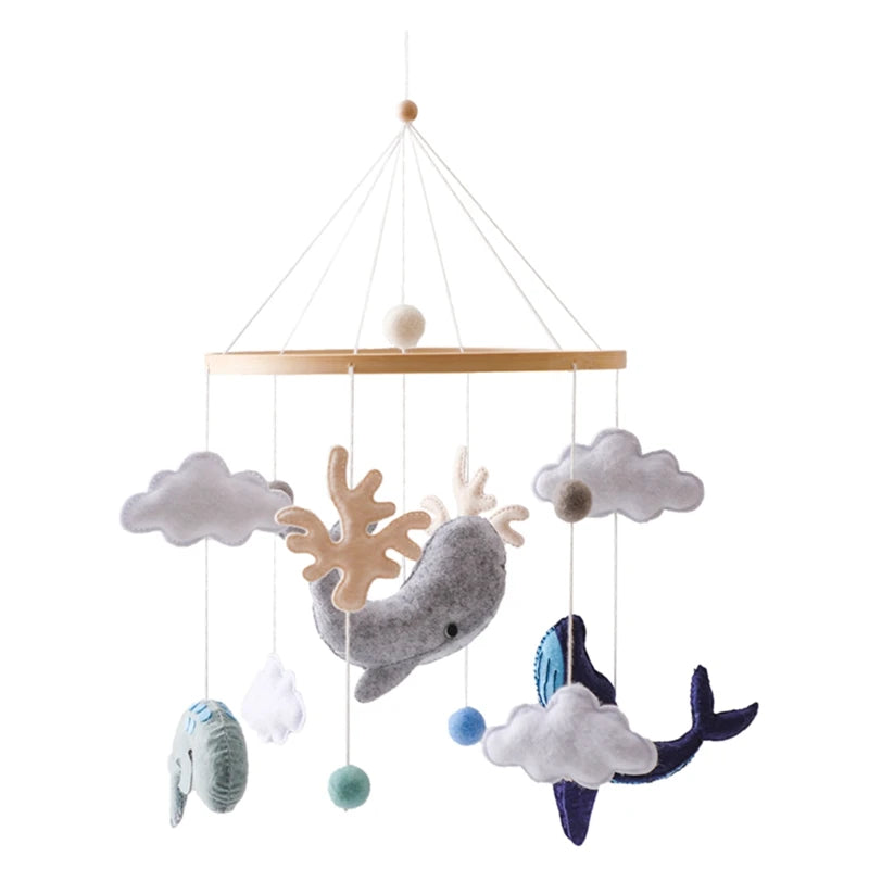 Baby Crib Mobile Rattle Toy 0-12Months Infant  Felt mobile Teddy Velvet Bear  Bell
